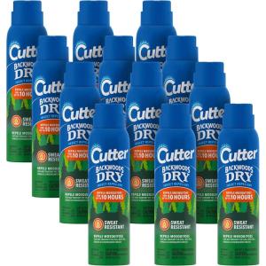 imageCutter Backwoods Dry Insect Repellent Mosquito Repellent 25 DEET Sweat Resistent 4 Ounce Aerosol Spray12 Pack