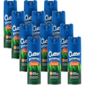 imageCutter Backwoods Insect Repellent 12 Pack Repels Mosquitos for Up To 10 Hours 25 DEET 6 Ounce Aerosol Spray6 Ounce Pack of 12