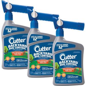 imageCutter Backyard Bug Control Spray Concentrate 3 Pack Kills Mosquitoes Fleas ampamp Listed Ants 32 fl Ounce3 Pack