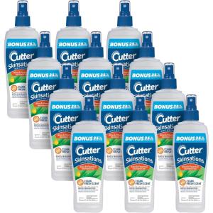 imageCutter Skinsations Insect Repellent Repels Mosquitos Ticks Gnats Fleas 7 DEET 2 pack 6 fl Ounce Pump Spray6 Fl Oz Pack of 12