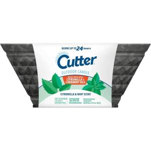 imageCutter Candle Outdoor Soy Wax Candle Made with Real Citronella Oil and Cornmint Oil Reduces The Presence of Mosquitoes with A Light Fragrant Citronella and Mint Scent 17 Ounces 6 Pack20 Oz Pack of 1