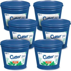 image:imageCutter Candle 17 Ounces Outdoor Soy Wax Candle Made with Real Citronella Oil and Cornmint Oil Reduces The Presence of Mosquitoes with A Light Fragrant Citronella and Mint Scent 6 PackBlue Bucket Pack of 6