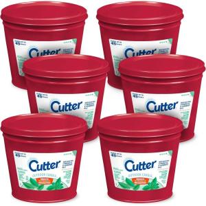 image:imageCutter Candle 17 Ounces Outdoor Soy Wax Candle Made with Real Citronella Oil and Cornmint Oil Reduces The Presence of Mosquitoes with A Light Fragrant Citronella and Mint Scent 6 PackRed Bucket Pack of 6